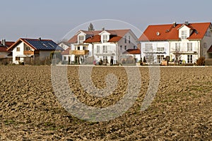 Newly built housing area in Southern Bavaria