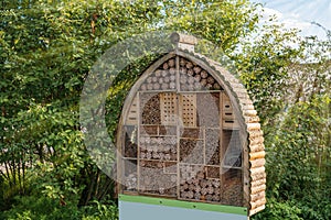 A newly built insect hotel