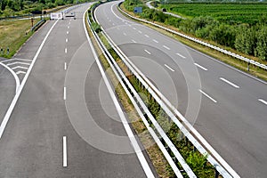 Newly built section of the highway A26 Autobahn 26 between Stade and Hamburg, Germany