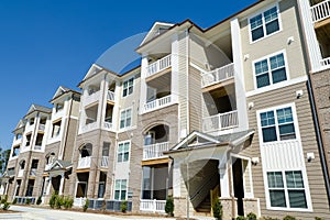 New apartment building in suburban area