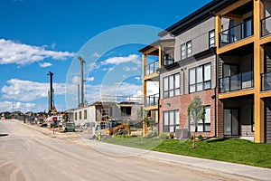 Modern suburban condo development in Calgary