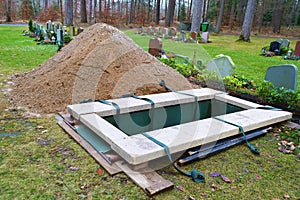 Newly dug grave photo