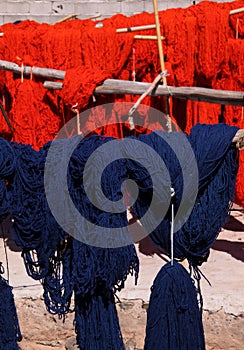 Newly dyed wool Marrakesh Morocco