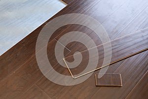 Newly Installed Brown Laminate Flooring