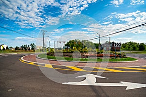 Newly installed traffic circle