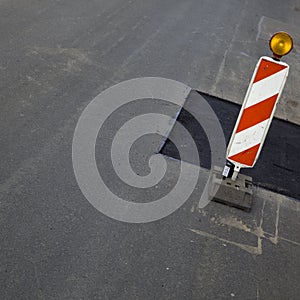 Newly laid tarmac on road