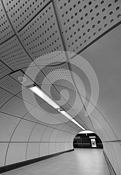 The newly opened Elizabeth Line underground train station at Bond Street with modern interior. photo