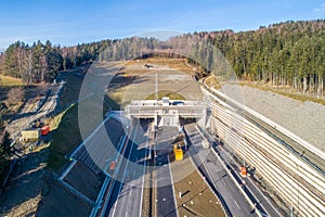 Newly opened highway tunnel in Poland in November 2022