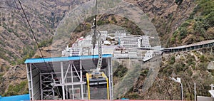 Newly opened ropeway at Vaishno Devi which is used as a transport from Bhawan to Bhairo mandir