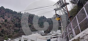 Newly opened ropeway at Vaishno Devi which is used as a transport from Bhawan to Bhairo mandir