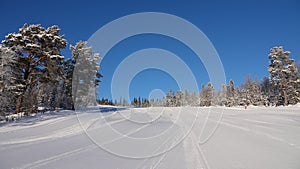 Newly prepared skislope of Are Valadalen Fjallstation , Jamtland in Sweden