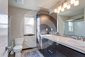 Newly renovated bathroom in apartment building