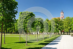 Newly renovated Lukiskes square in Vilnius, Lithuania