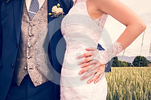 Newly Weds Hands Showing Brand New Shiny Wedding Rings