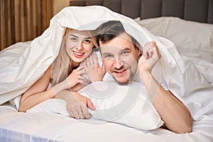 Newlyweds are comfortably settled in the honeymoon suite