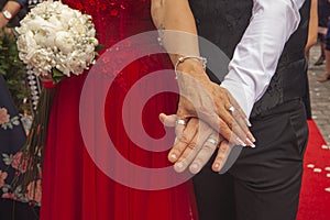 Newlyweds hands