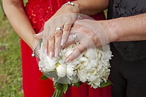 Newlyweds hands