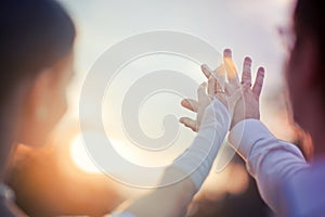 Newlyweds hands