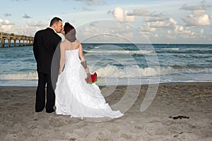 Newlyweds Kissing