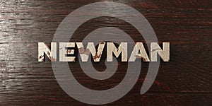Newman - grungy wooden headline on Maple - 3D rendered royalty free stock image