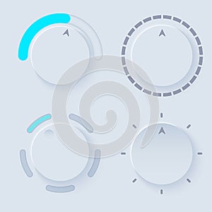 Newmorphic UI circle light set