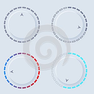 Newmorphic UI circle light set