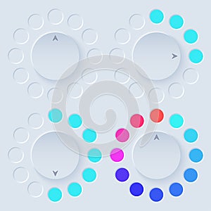 Newmorphic UI circle light set