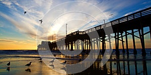 Newport Beach California Pier at Sunset