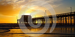 Newport Beach California Pier at Sunset photo