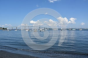 Newport Pell Bridge in Rhode Island