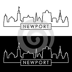 Newport skyline. Linear style.