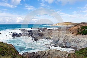 Newquay coast Cornwall England UK at Little Fistral and Nun Cove