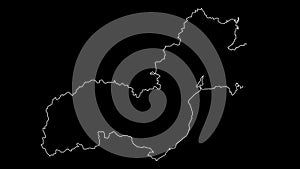 Newry Mourne and Down Northern Ireland district map outline animation