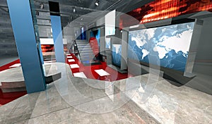 News 3-d Virtual set, side view