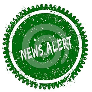 NEWS ALERT round grunge green stamp