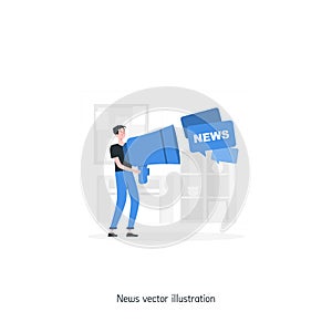 News, announce vector illustration. Ui/Ux. Premium quality.