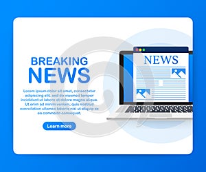 News background, breaking news, vector infographic with news theme. Vector illustration.