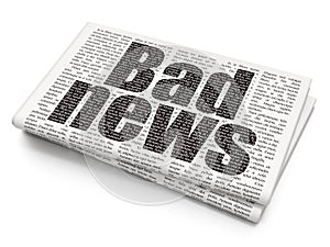 News concept: Bad News on Newspaper background