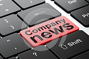 News concept: Company News on computer keyboard background