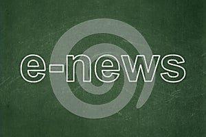 News concept: E-news on chalkboard background