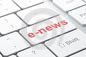 News concept: E-news on computer keyboard background