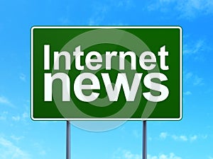 News concept: Internet News on road sign background