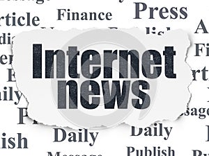 News concept: Internet News on Torn Paper background