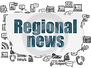 News concept: Regional News on Torn Paper background