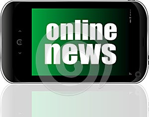 News concept. smartphone with online mobile news on display. Mobile phone