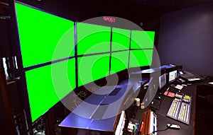 News Control Room 2 with Chroma Key Green Monitors