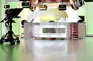 News desk in a television studio photo