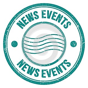 NEWS EVENTS text written on blue round postal stamp sign