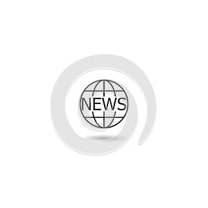 News globe icon with shadow