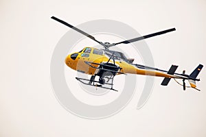 News helicopter in flight